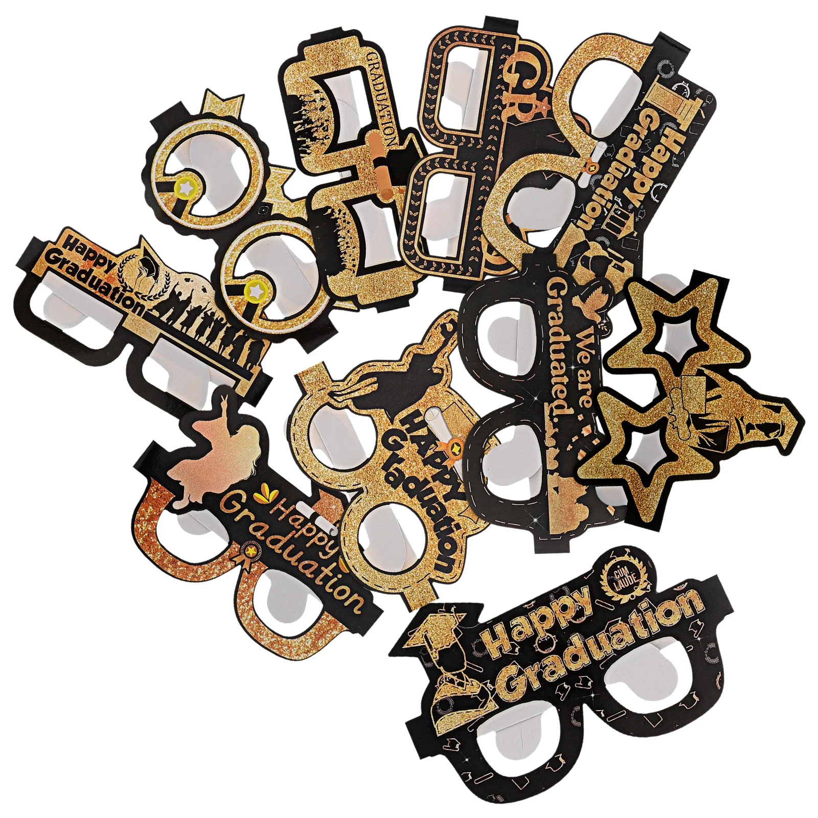 مجموعة زينة نظارات التخرج مكونة من 10 قطع، دعائم كابينة تصوير ممتعة، مستلزمات الحفلات لحفلات مواسم التخرج #2