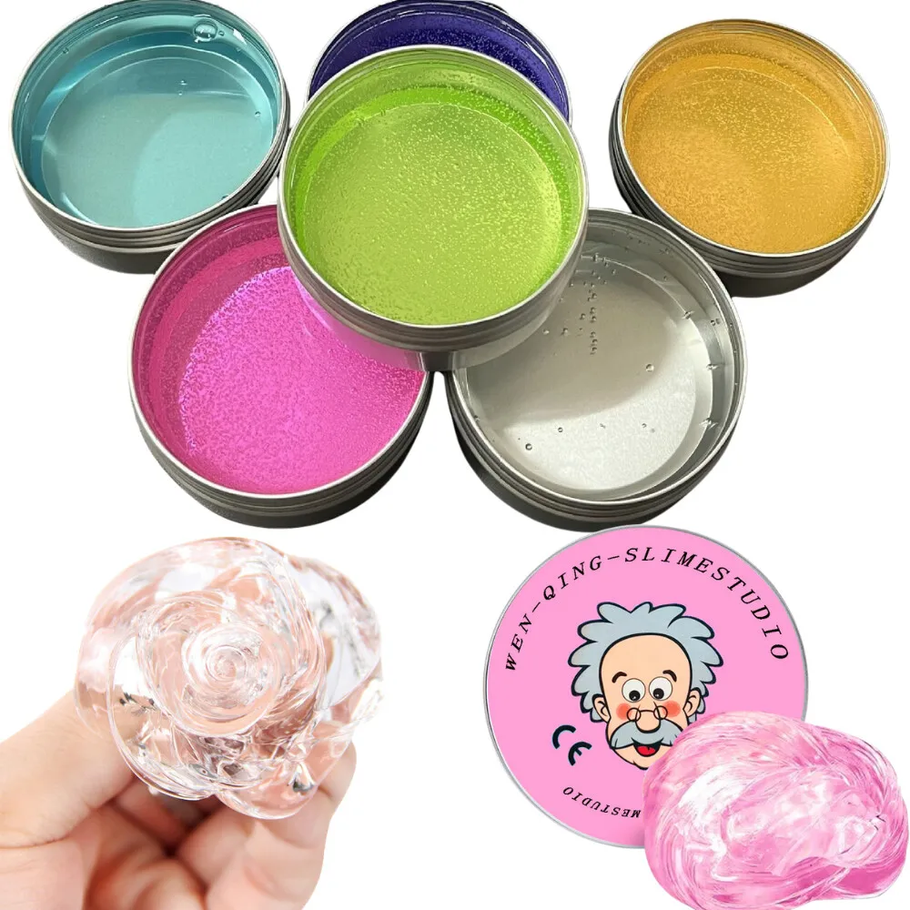 Nuevos Juguetes Antiestrés: Slime Líquido Transparente de Cristal, Espuma Esponjosa y Masilla Elástica para Niños, Segura y Reutilizable, Slime de Colores.