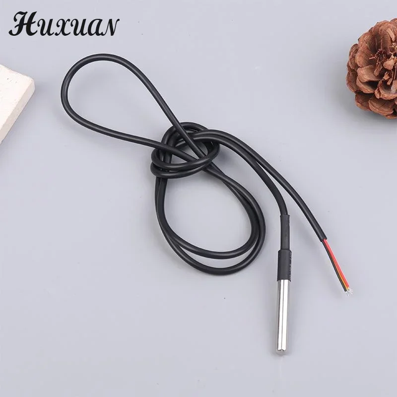 DS18b20 مقاوم للماء مغلف الفولاذ المقاوم للصدأ DS18B20 18B20 مستشعر درجة الحرارة مسبار درجة الحرارة طول الكابل 1 متر لـ Ard