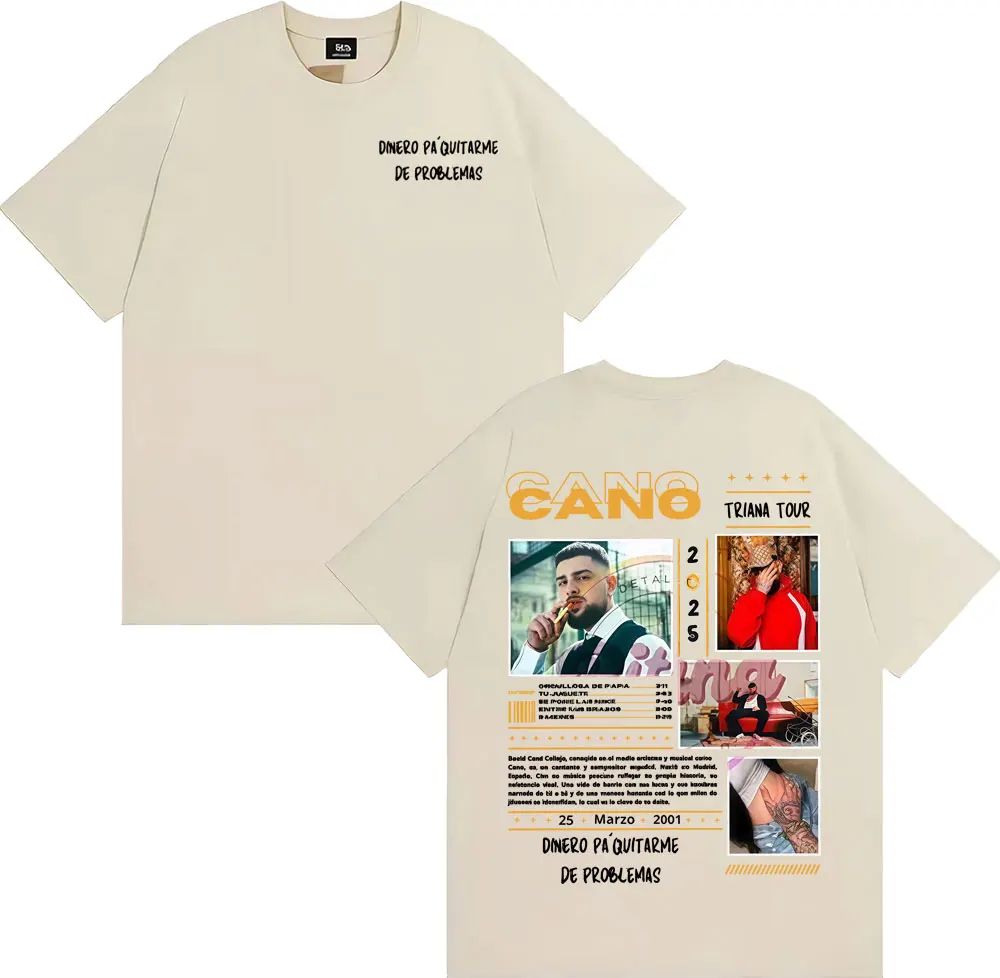 Rapper Cano Triana Tour Album 2025 Print Tee Shirt Men Casual Cotton Short Sleeve T-shirt Male Summer Tops High Quality T Shirt - view 6