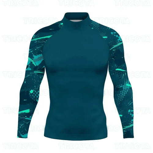 Medias de protección UV para hombre, traje de baño de manga larga para hombre, protector contra sarpullidos, camiseta de Surf de secado rápido, natación y buceo