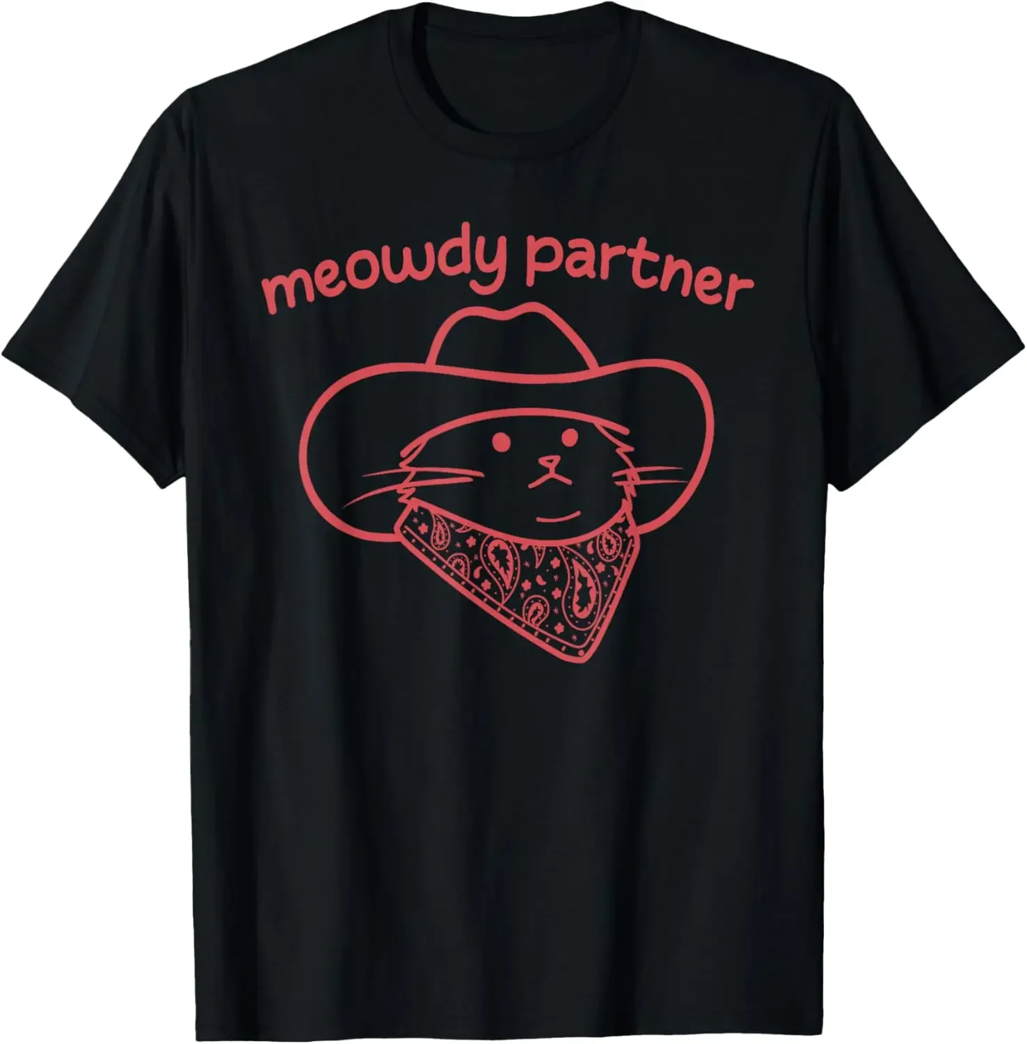 Meowdy Partner Cat Cowboy Hat Country Western Design T-Shirt