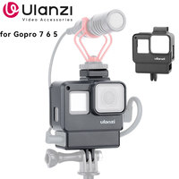 ULANZI V2 for Gopro Camera Cage Case Frame for Gopro 7 6 5 Action Camera Vlog Accessories with Cold Shoe for Microphone Light