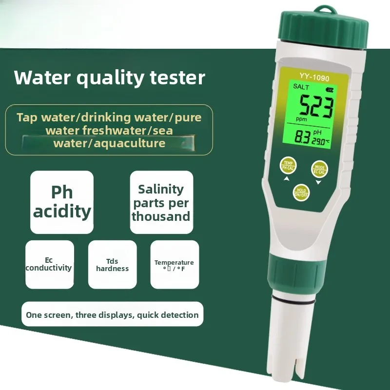 pH salinity residual chlorine detector fish tank koi pond sea aquaculture salinity meter swimming pool residual chlorine