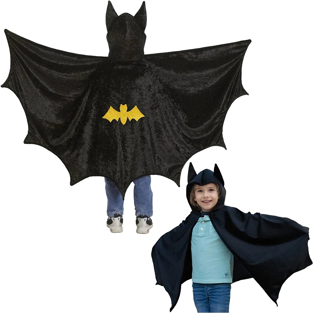 

Boys Bat Cloak Children Hero Cosplay Costume Hooded Cape Movie Role Play Summer Autumn Halloween Stage Performance Clothes Capes