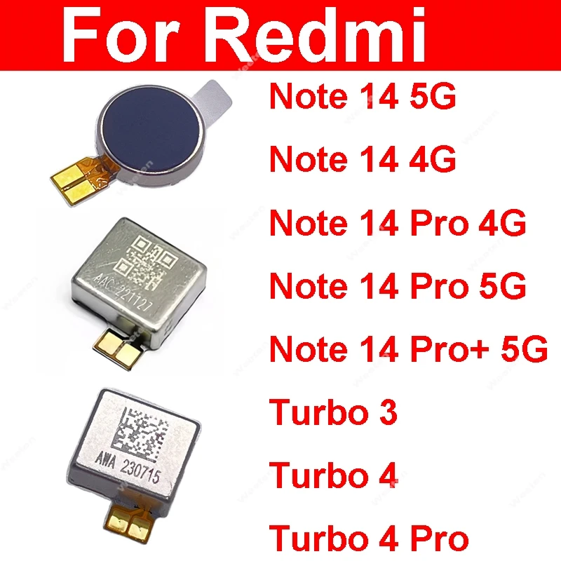Motor de módulo vibrador para xiaomi redmi note 14 turbo 3 4 pro global 4g 5g, fita de motor de vibração, cabo flexível, peças acessórias