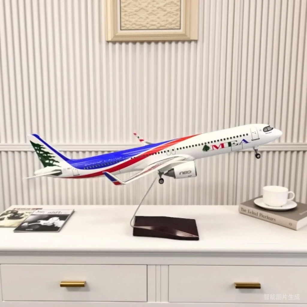

47cm Mea airlines model a321 neo Resin airplane Airbus A321 Model With light & wheels As A Collections Gifts Home Decoration
