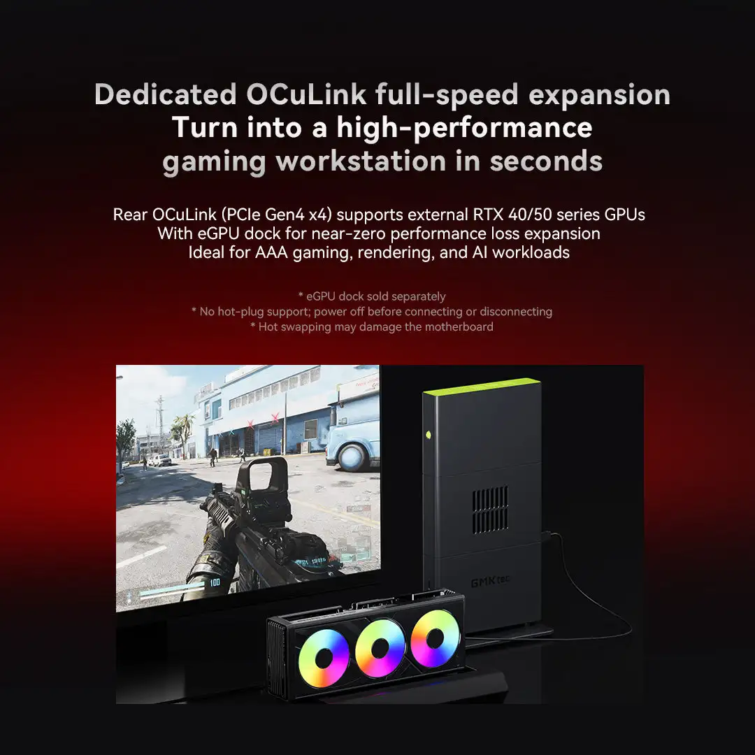 GMKtec EVO-X3 AI Mini PC AMD Ryzen AI Max+ 395 Radeon 8060S GPU LPDDR5X RAM Windows 11 Pro WiFi 7 BT5.4 Gaming Computer