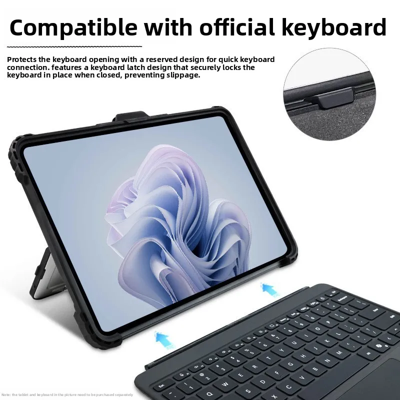 

Для SurfacePro12 Защитный чехол Акриловый прозрачный 12-дюймовый чехол для планшета Microsoft 2025 Противоударный противоударный чехол с плечевым ремнем