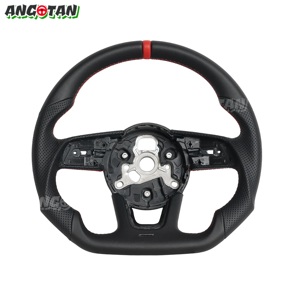 

Full Leather Steering Wheel For Audi RS3 RS4 RS5 A3 A4 A5 S3 S4 S5 2017-2021 Black Smooth Leather Steering Wheel