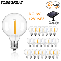 G40 LED Replacement Bulb Plastic E12 Globe Light Bulbs for Outdoor Solar String Lights Decor DC 3V 12V 24V 2700K Warm White Lamp