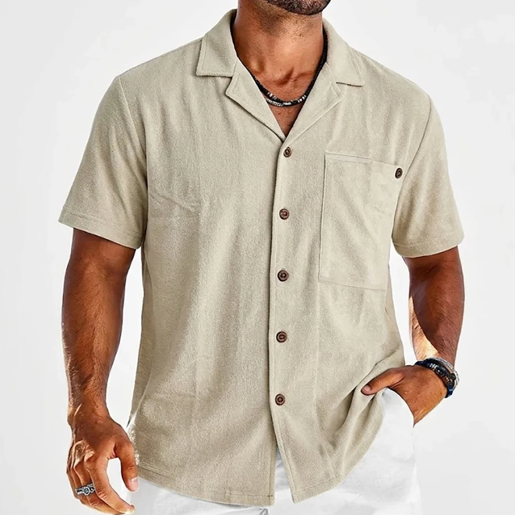 Mens Premium Short Sleeve Linen Shirts Summer Lightweight Breathable Tops Casual Henley and VNeck Shirts Ideal for Everyday Wear