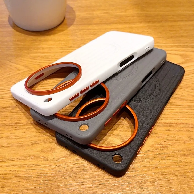 

For OPPO Find X8 Pro, X8s+, X8 Ultra Magnetic Case ELVEV Corrugated Pattern PU Leather Hard PC Suction Phone Cover