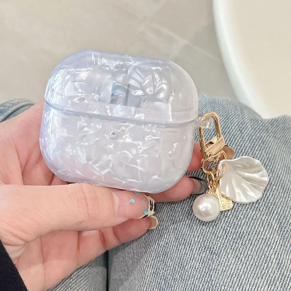 Capa para samsung galaxy buds 3 pro fones de ouvido capa protetora roxo escudo pérola pingente para galaxy buds 2 pro ao vivo capa macia