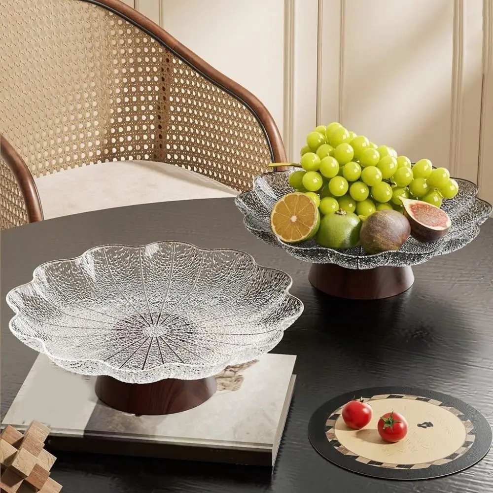 

Elegant Plastic Pedestal Fruit Bowl Large Capacity Draining Dried Fruit Plate Anti-slip Fruit Display Stand Dessert