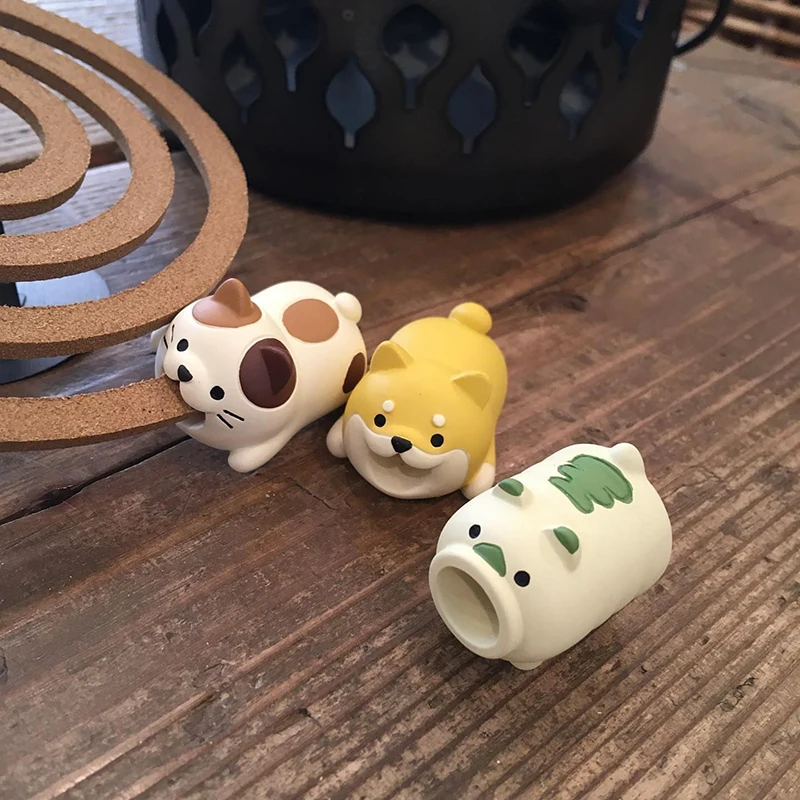 Zakka Japanese Groceries Cat Dog Puppy Pig Ornament Mosquito Coil Series Scene Resin Crafts Collectible Small Ornament Gift