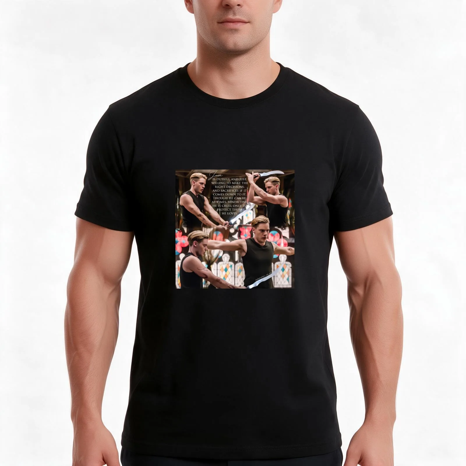 Jace Wayland T-Shirt Summer Casual Cotton Tee Oversized Streetwear Tops Vintage Graphic Print Loose Fit Short Sleeve