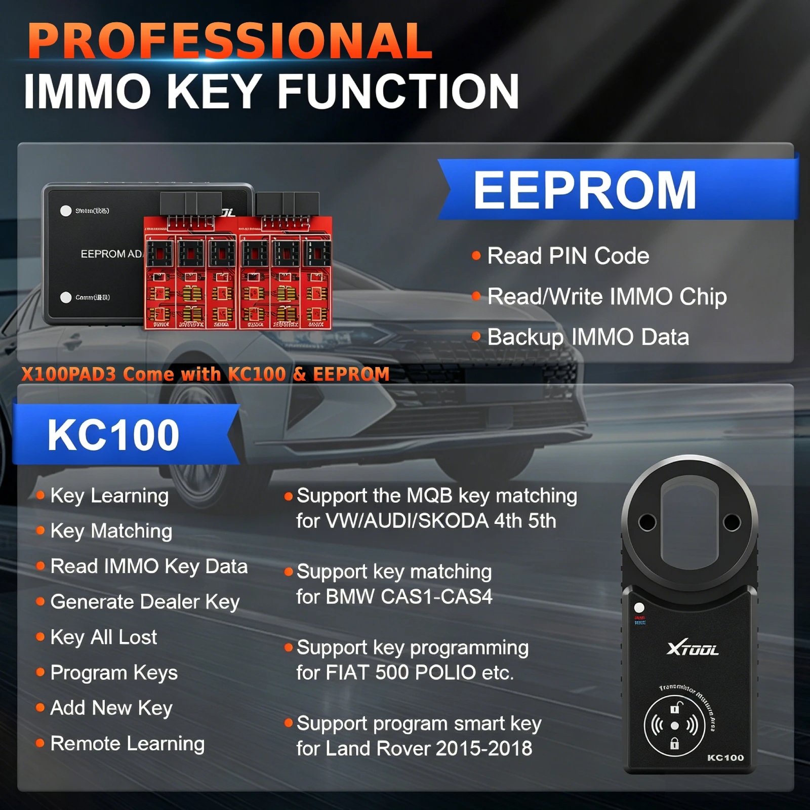 XTOOL X100 PAD3 con KC100 EEPR - Obd2 Scanner reseña y precio
