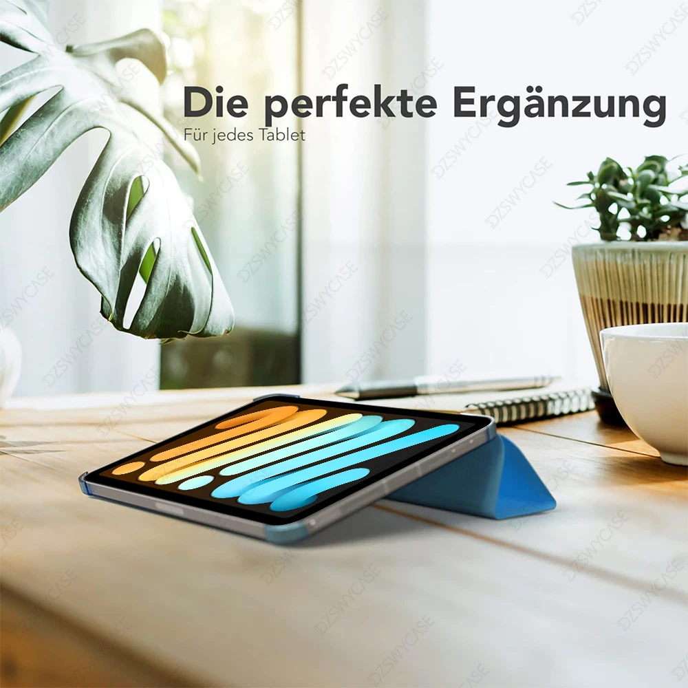 iPad Mini 7 (A17 Pro 2024) / Mini 6 2021 8.3インチ用スマートケース、三つ折りスタンド機能、保護カバー、オートスリープ/ウェイク機能付き