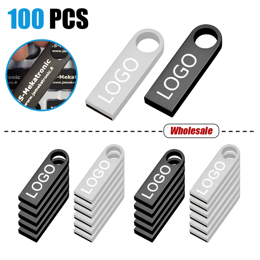 100 Pz/lotto Logo Libero Pendrive 128 GB USB creativo chiave d'oro USB 2.0 USB Flash Drive pendrive 4 GB 8 GB 16 GB 32 GB 64 GB memoria stick