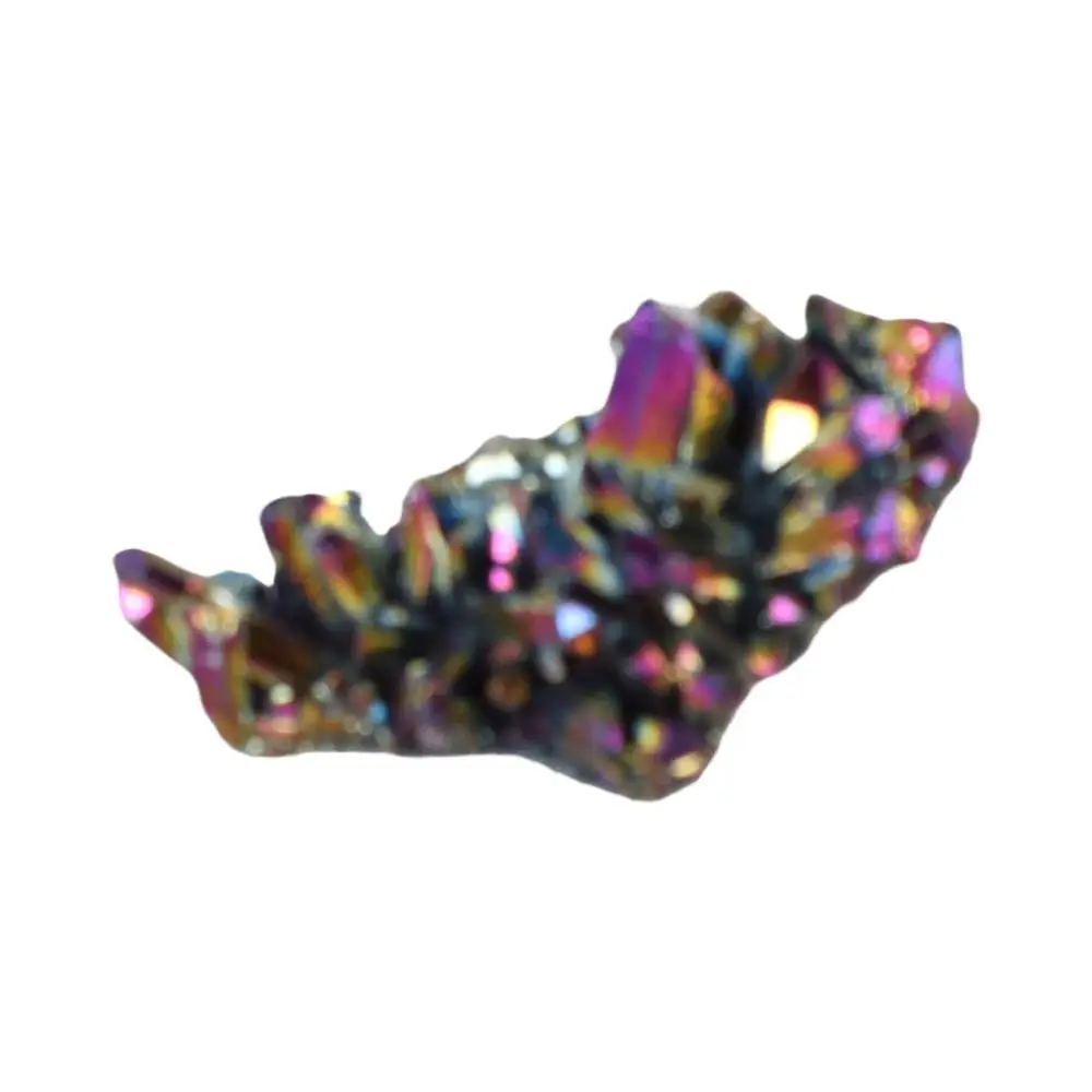 Degaussing Rainbow Titanium Rough Grinding Healing Crystals Quartz Crystal Cluster Reiki Stone Specimen Mineral Stone Ornaments