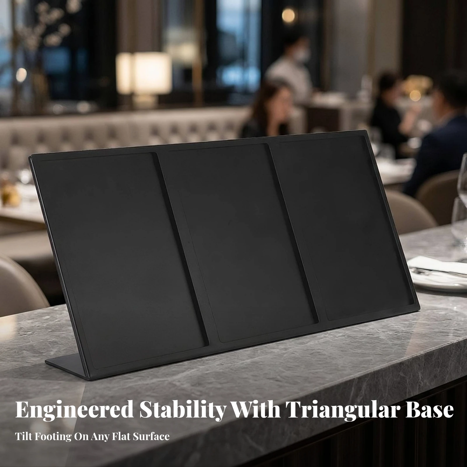 Sign Holder Slant-Back Menu Holder Display Stand with Support Leg Sturdy Slim for Restaurants, Countertop, Reception Desk