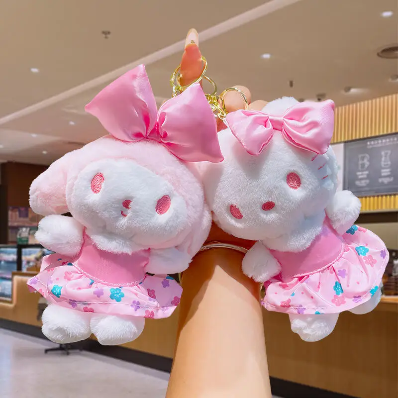 

Kawaii Cartoon My Melody Plush Pendant Cute Stuffed Doll Keychain Bag Backpack Ornament Lovely Small Gift for Girls Wholesale