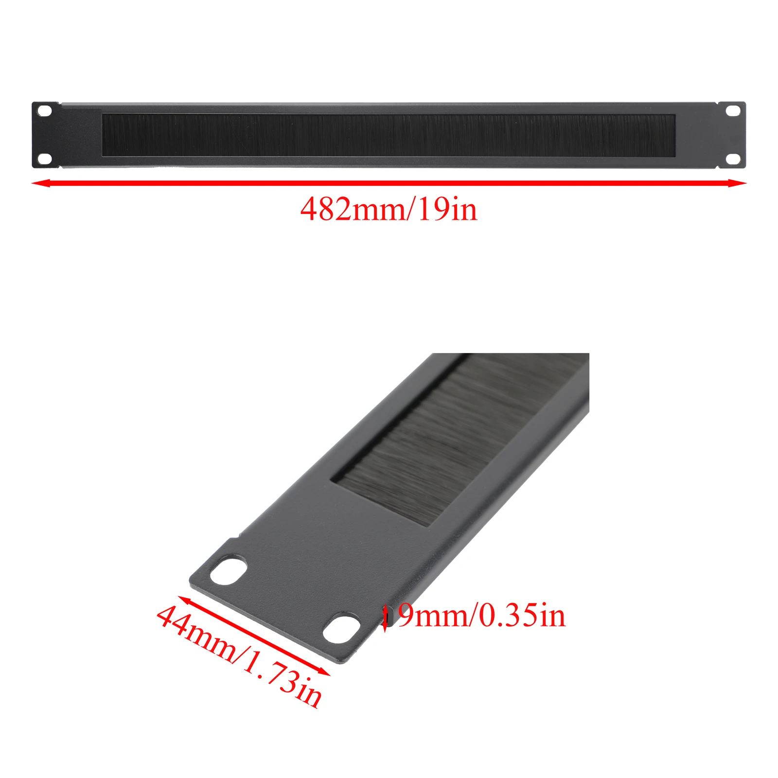 US 1/2PCS 1U High-density Rack Mount Cable Management Panel with Brush Strip Cable Management Panel For 19-Inch Rack