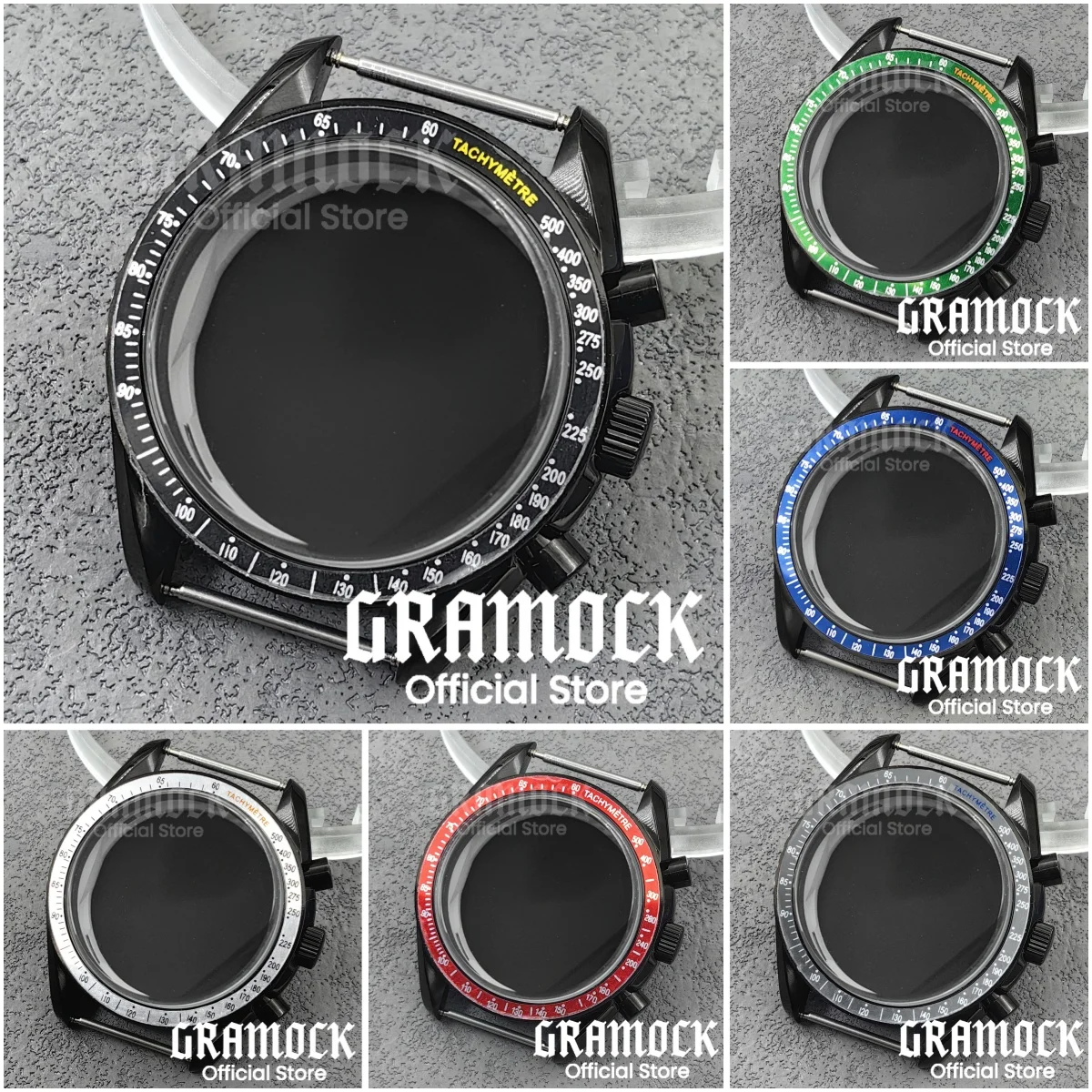 

40mm PVD Black Stainless Steel Watch Case Men's Accessories Watch Parts For VK63 VK63A Quartz Movement Fits 20mm strap Watch Box