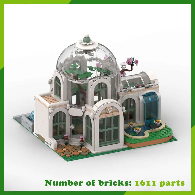 MOC Bouwstenen Botanische Tuin Stad Architectuur Landschap Model DIY BricksPresent Straatbeeld Montage Speelgoed Geschenken 1611PCS
