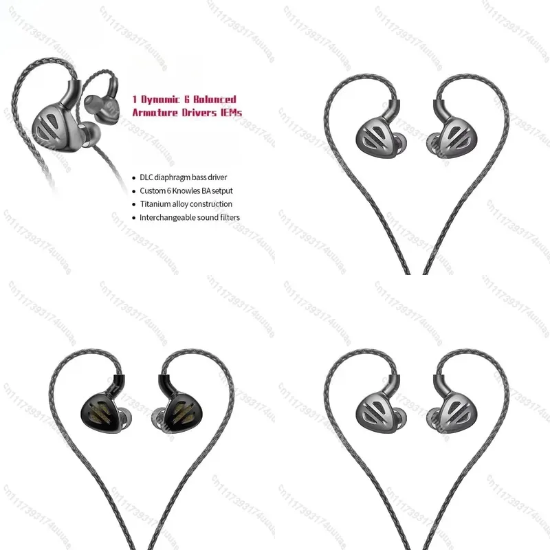 for FiiO FH9 HiFi IEM Earphones 1DD plus 6BA Knowles Drivers Detachable MMCX Cable 2.5mm 3.5mm 4.4mm Balanced In-Ear Monitors