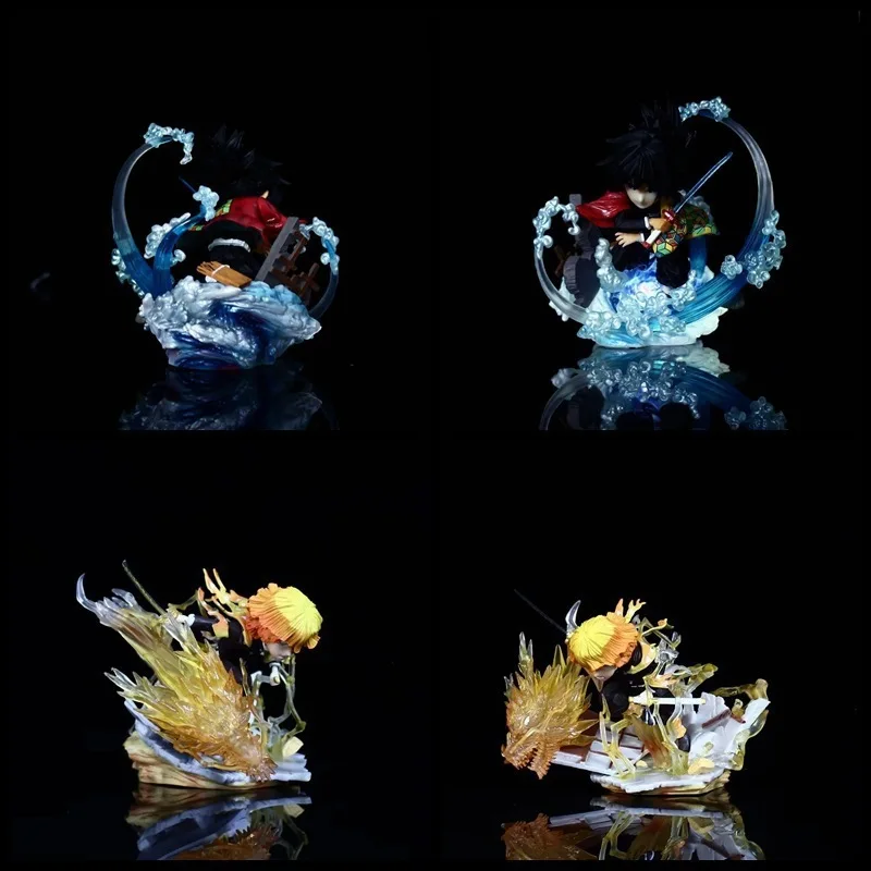 ฟิกเกอร์อนิเมะดาบพิฆาตอสูร ขนาด 10 ซม. ตัวละครอากัตสึมะ เซ็นอิทสึ และโทมิโอกะ กิยู ของสะสม ของตกแต่งโต๊ะทำงาน ของเล่นสะสม ของขวัญ