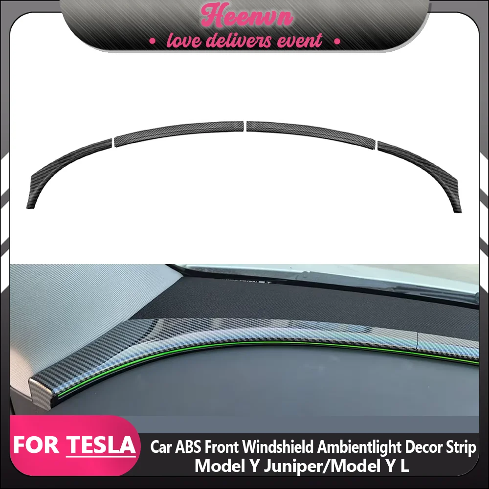 

Center Console Panel ABS Dashboard Windshield Ambientlight Decor Strip Cover Trim Model YL For Tesla Model Y Juniper 2025 2026