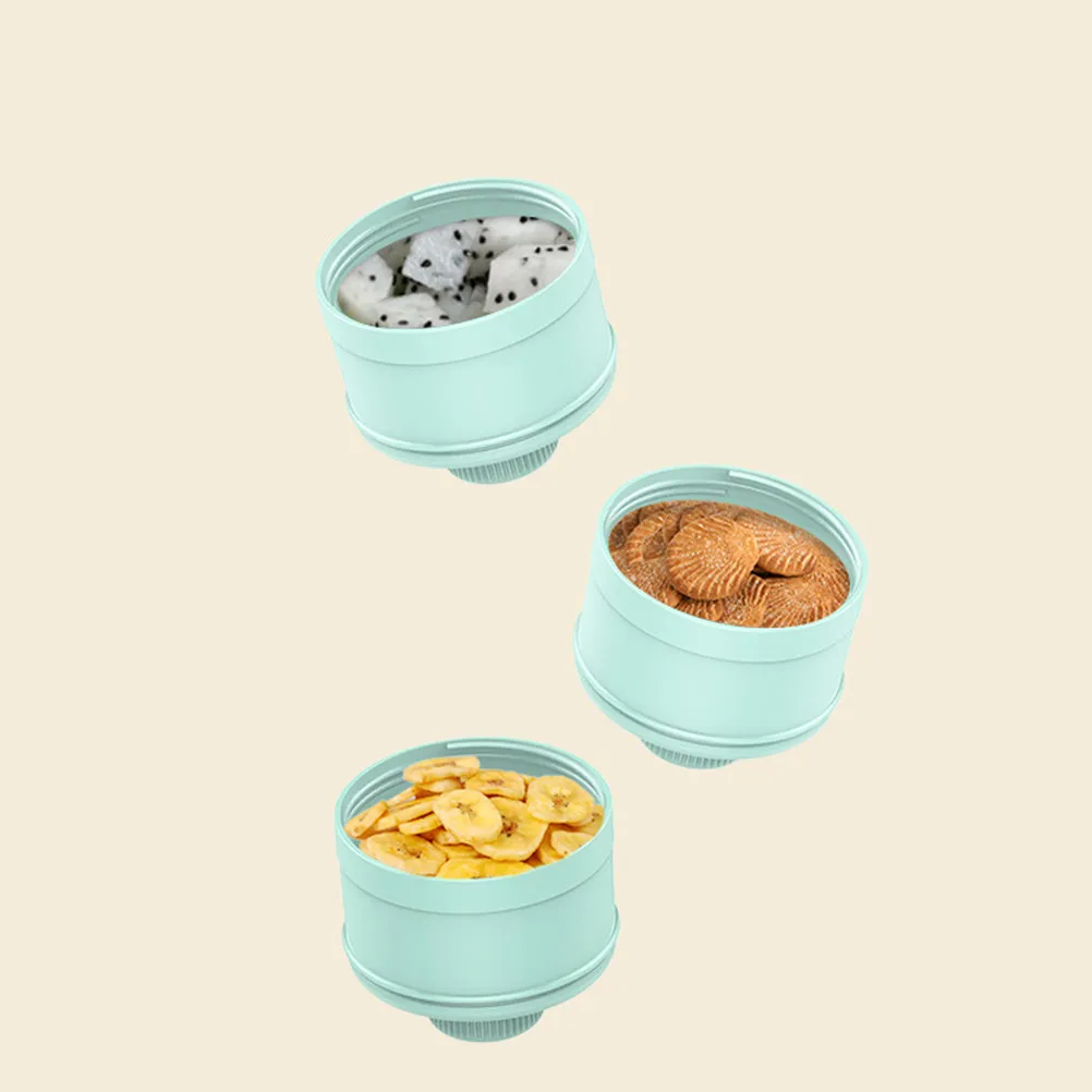 

Baby Milk Powder Box 3 Layers Portable Cartoon Elephant Design Green Stackable Snack Container Milk Powder Dispenser Food