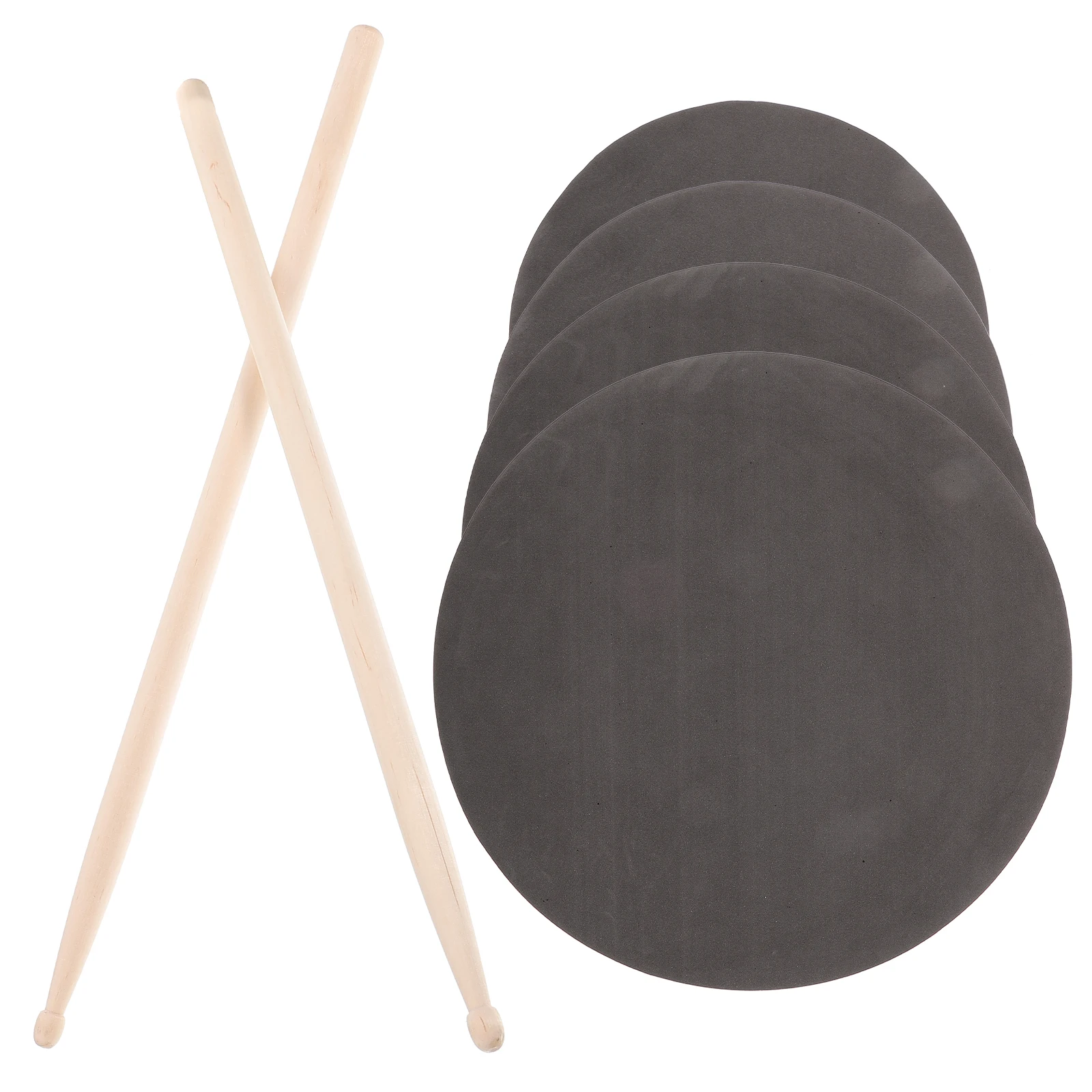 

Drum Stick Set Practice Kit Accessories Foam Quiet Dampening Pads Drummer