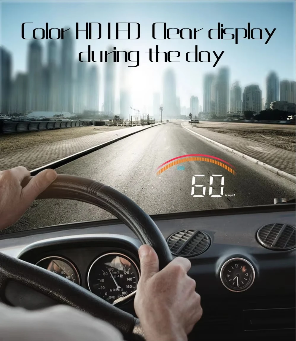 M11 HUD Auto Speedometer GPS OBD2 with Water Temperature Over-Speed Alarm 1 Year Warranty for All Cars Head-up Display