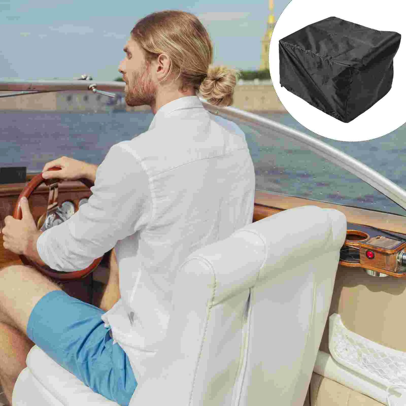 s Waterproof Boat Seat Cover Silver Coated Oxford Sunproof Rainproof Dustproof Foldable Chair Black Fishing Accessories