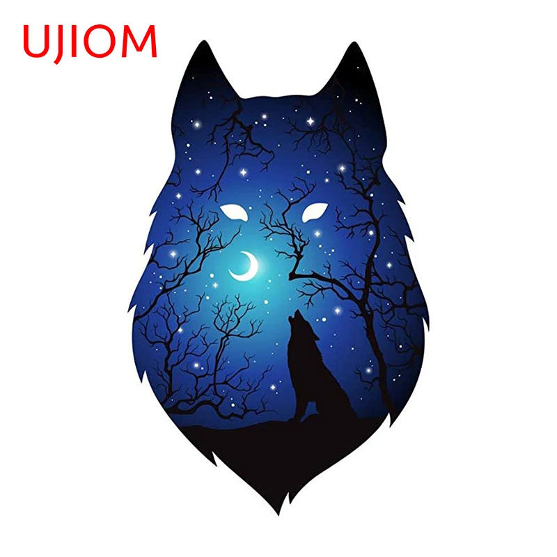 UJIOM 13cm X 8.2cm Wolf Painting Decal Scratch-proof Vinyl Wall Sticker Room Wallpapers Wardrobe Cupboard Lockers Decorate Icon