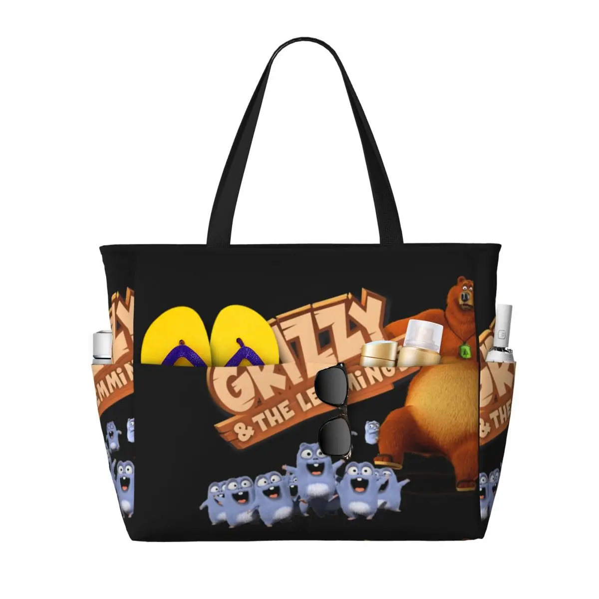 

Grizzy And Lemmings Забавная пляжная сумка Angry The Lemmings Спортивная сумка для занятий йогой в тренажерном зале Большая сумка-тоут Женская дорожная сумка Сумка для фитнеса