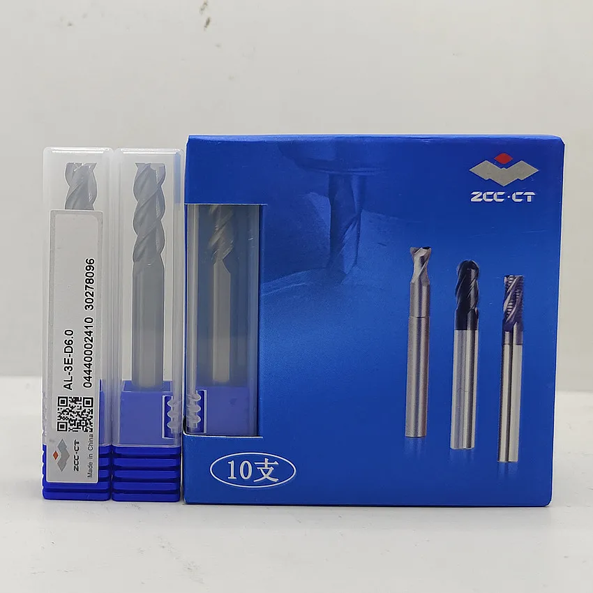 

AL-3E-D6.0 ZCC.CT AL-3E Three blade straight shank flat end milling cutter 3 Flute Flat end mills Φ6.0*6*18*60 3T Flat end mills