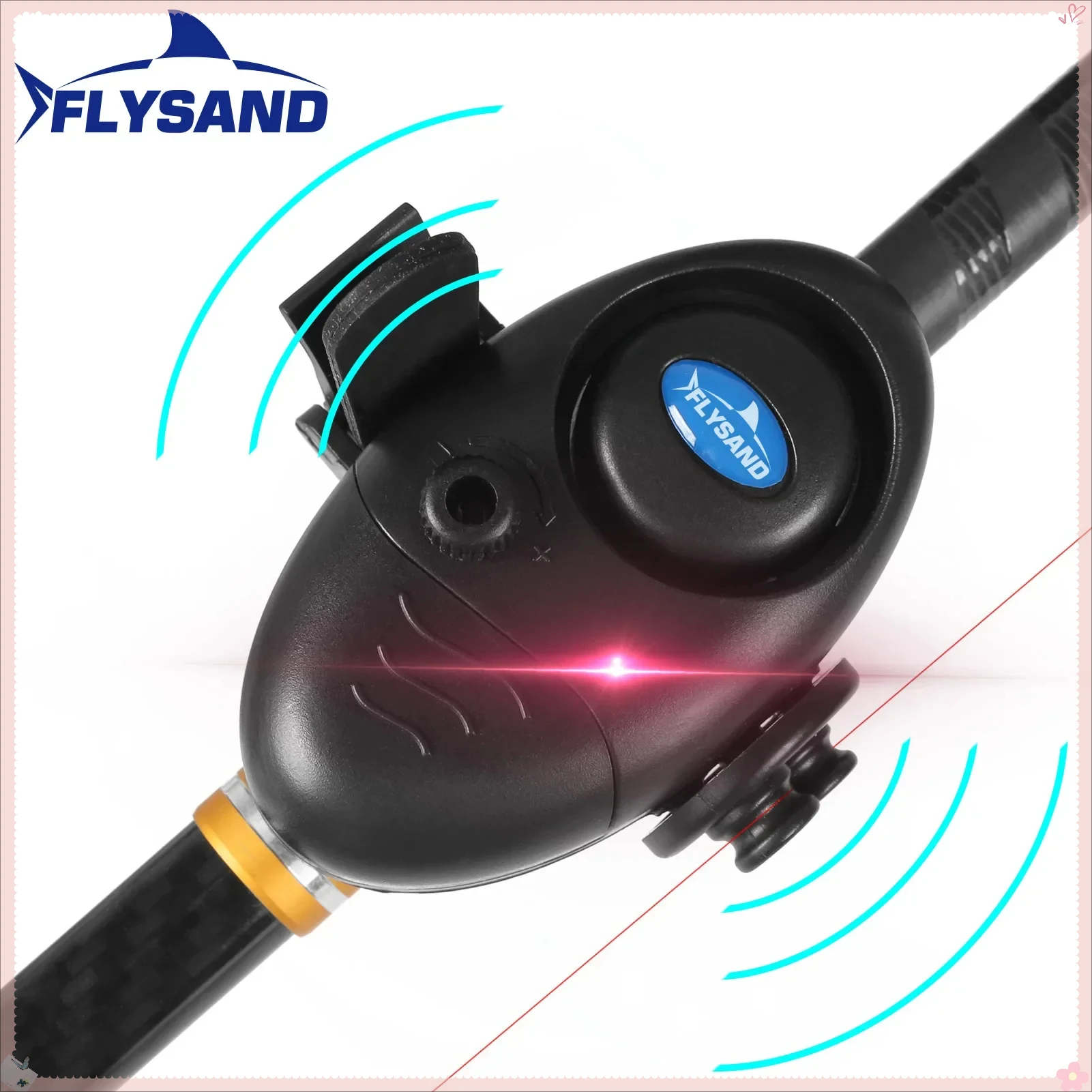 FLYSAND Fishing Bite Alarm Electronic Rod Buzzer with Loud Siren Day Night Indicator for Fishermen