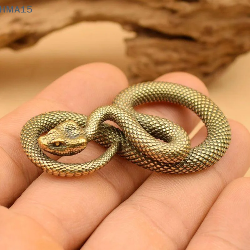 【YA】Vintage Alloy Snake Figurine Fine Hand-Carved Retro Ornament for Home Shelf Office Desktop Unique Gift for Snake Enthusiast
