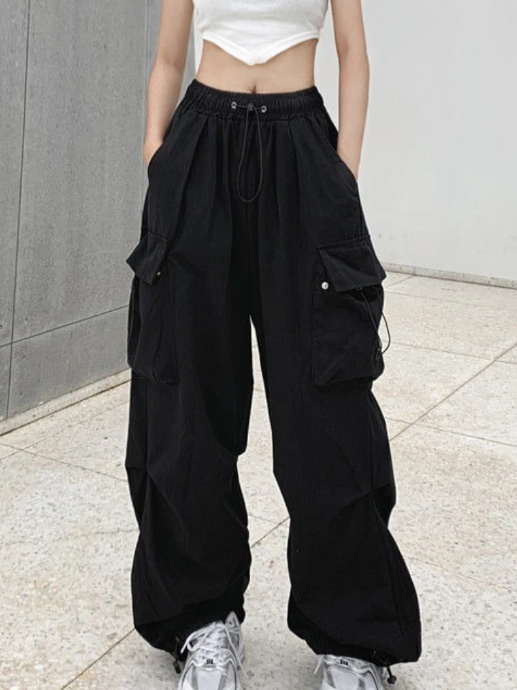 Pantalon Cargo rétro pour femmes, mode Streetwear, taille haute, mince, décontracté, pantalon de sport Harajuku, vêtements pour femmes