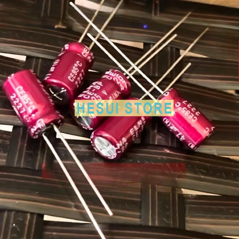 10Pcs 47UF 25V ELNA Purple Red Robe 25V47UF 6.3X11 RBD BP Stepless Audio Capacitor