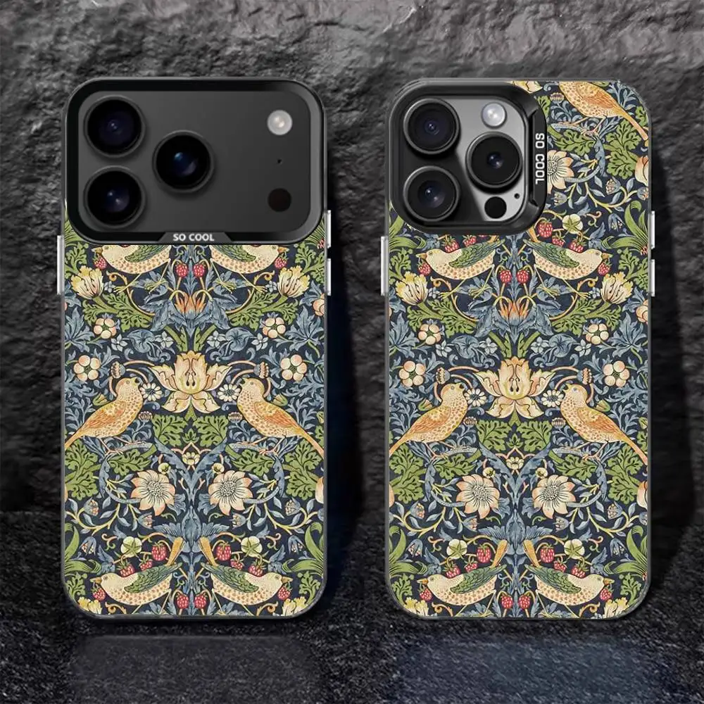 

William Morris For Black Candy Matte Cover iPhone 17,16,15,14,13,12,11,Pro,MAX,Plus
