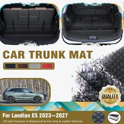 Car Rear Trunk Mats For Landian DFSK E5 HEV 2023 2024 2025 2026 2027 Leather Cargo Liners Boot Carpets Auto Interior Accessories