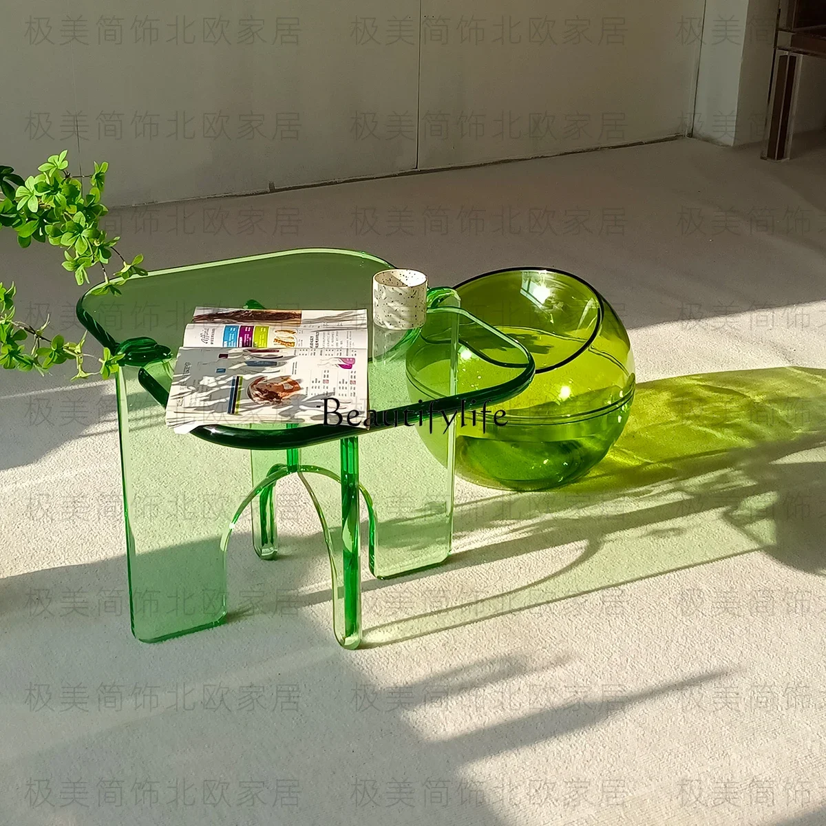 Acrylic coffee table transparent advanced sense creative special-shaped splicing edge table