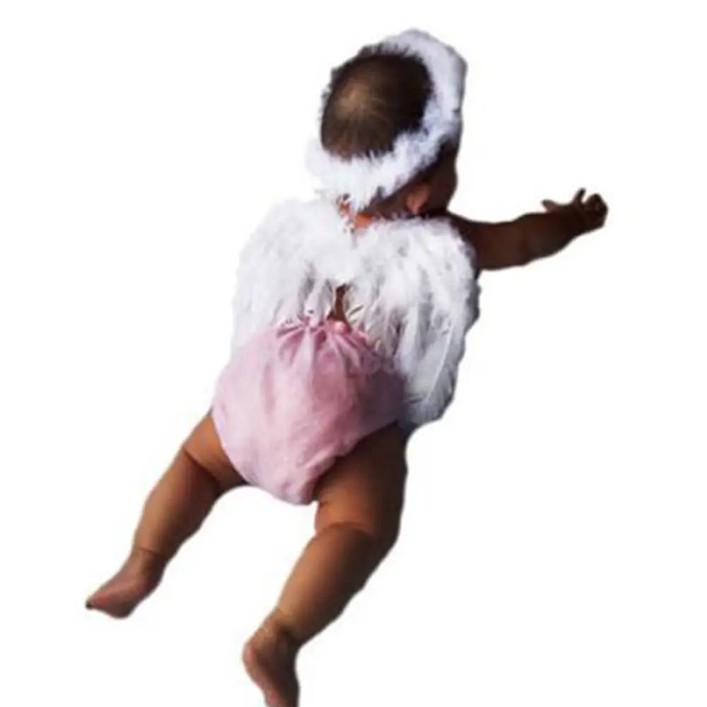 New Baby Kids White Angel Wings Feather for Party Decoration And for Photo