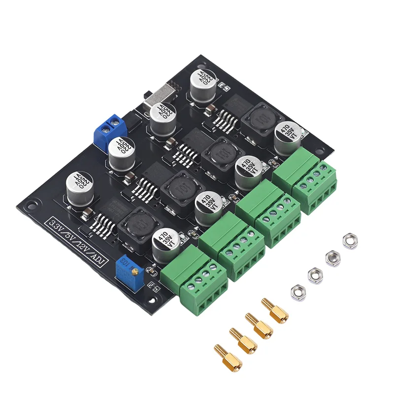 LM2596 Multi Channel Switching Power Supply Power Supply Module 3.3V/5V/12V/ADJ Adjustable Voltage Output Power Supply Module