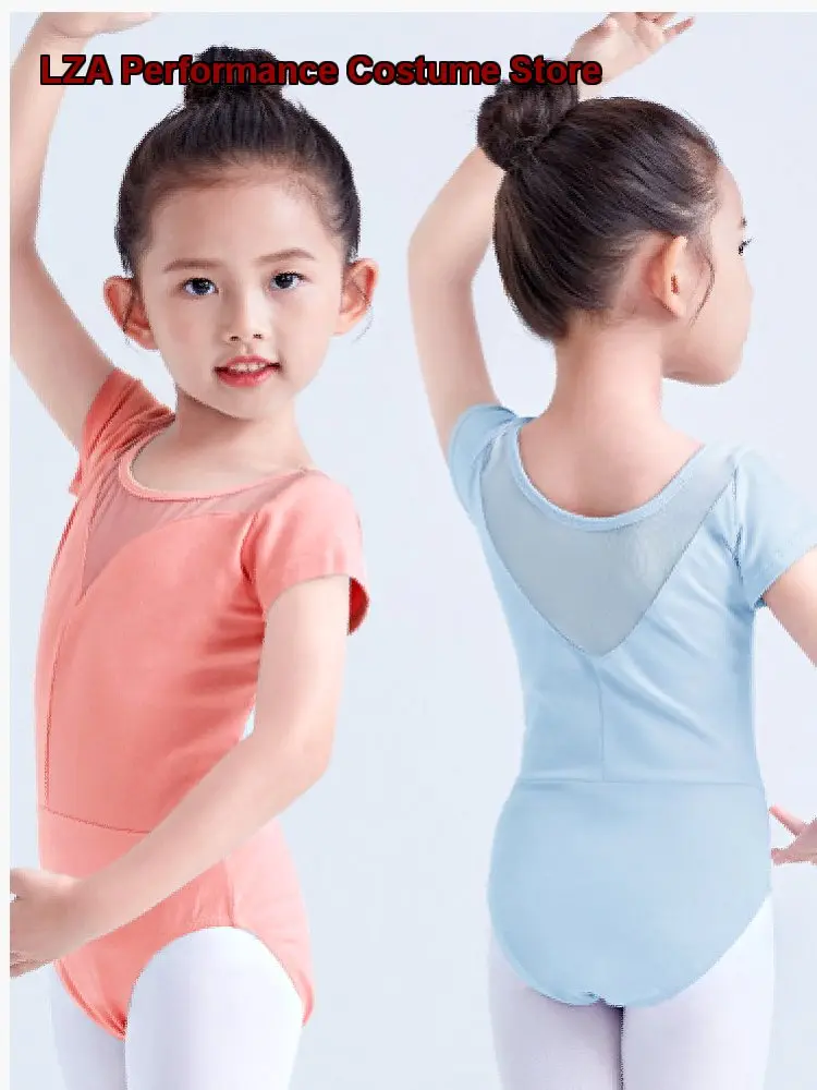 children's-summer-chinese-dance-practice-dress-with-shorts-for-girls-short-sleeves-kids